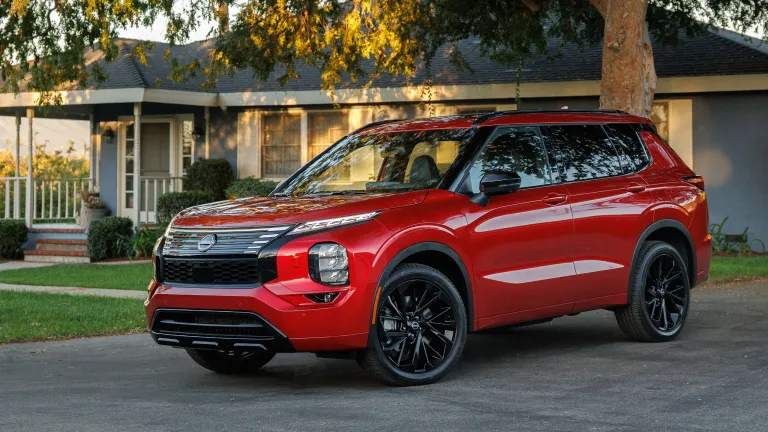 A Nissan wearing Mitsubishi’s iconic Red Diamond paint is a bit of a mind-bender.