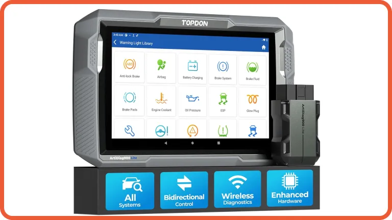 Affordable bi-directional scanners like the TOPDON ArtiDiag900 claim to control electronic parking brakes, but they likely won’t pass Hyundai’s required software authentication. TOPDON