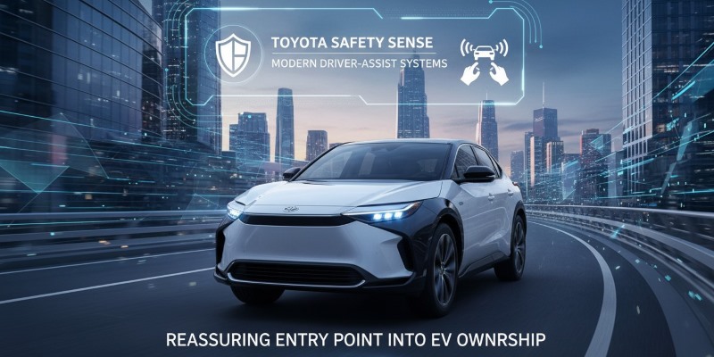 Toyota Safety Sense and modern driver-assist systems position the bZ5X as a reassuring entry point into EV ownership.