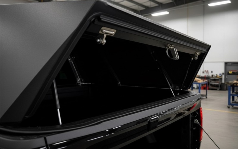 Built from automotive-grade aluminum, the Matrix truck bed cap rethinks traditional toppers with a full flip-up clamshell design.