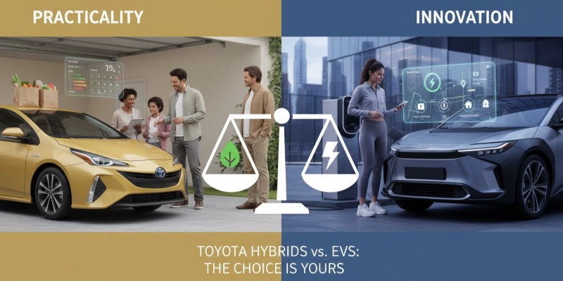 Consumers weigh practicality and innovation when choosing between Toyota hybrids and EVs.