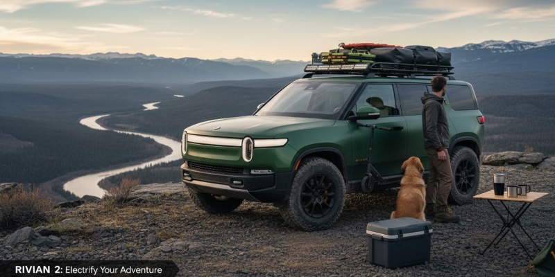 The Rivian R2 brings adventure-focused electric mobility into a more compact and accessible SUV format.